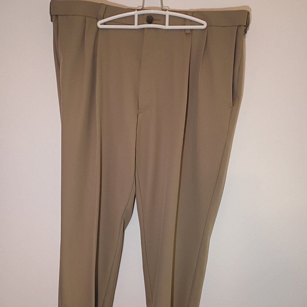 Haggar, Pant, Classic Fit, Pleated, Tan, 40x30
